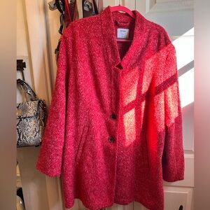 Red Old Navy button coat